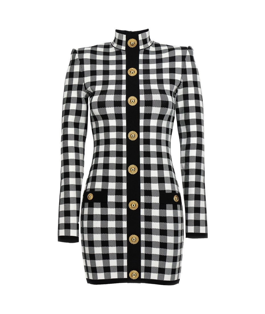 【送料&関税込】Balmain Vichy Knit Dress Balmain Vichy Knit Dress | italist