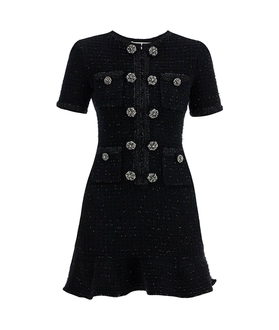 winter dress blue uscg Office Chic Tweed Mini Dress in Black S / Black main image 0