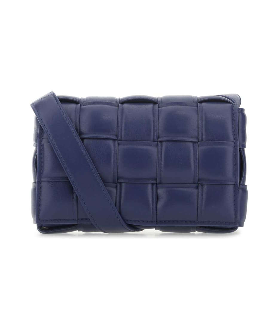 BOTTEGA VENETA ネイビー ケース Bottega Veneta Navy Blue Nappa Leather Mini Padded Cassette
