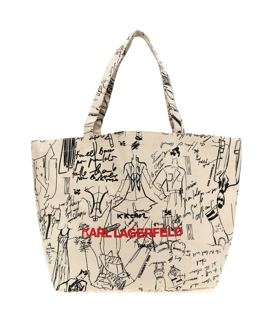 Karl Lagerfeld Logo-Print Tote Bag