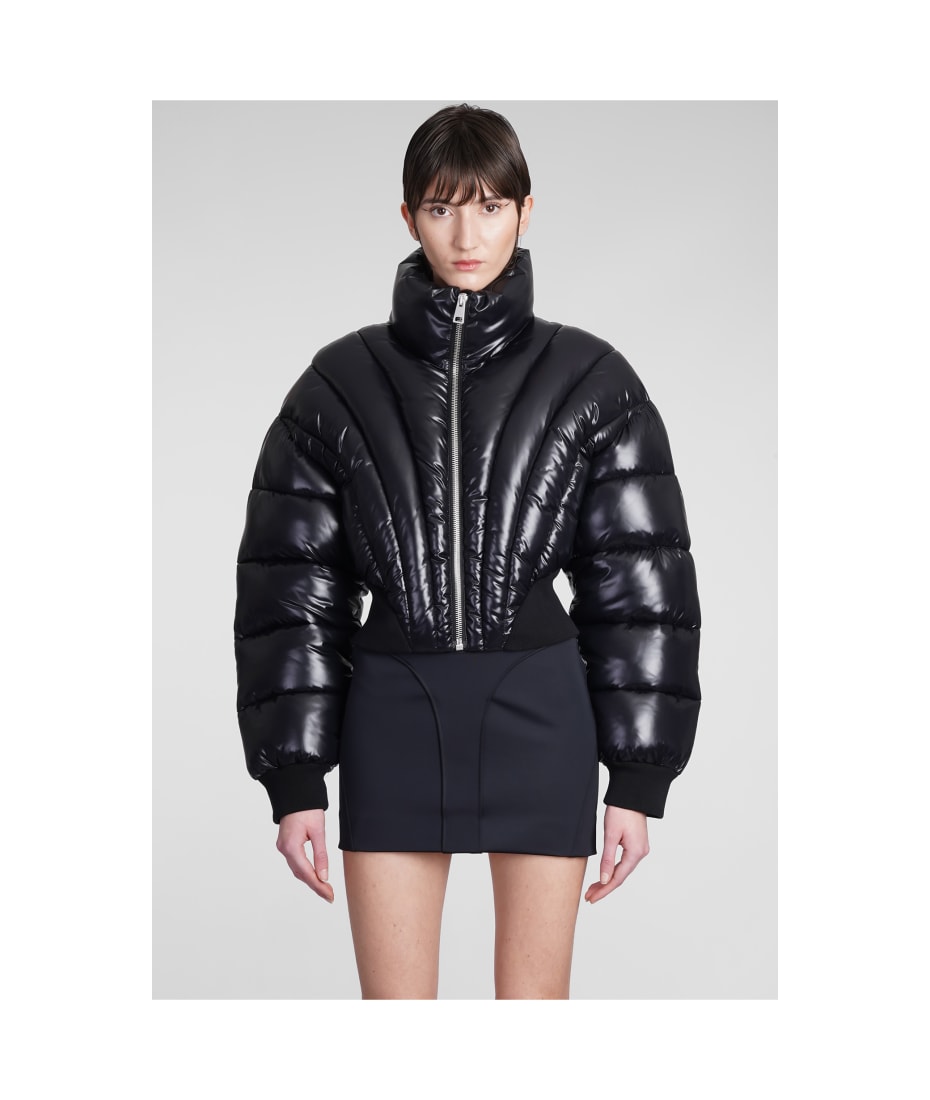 mugler puffer jacket black