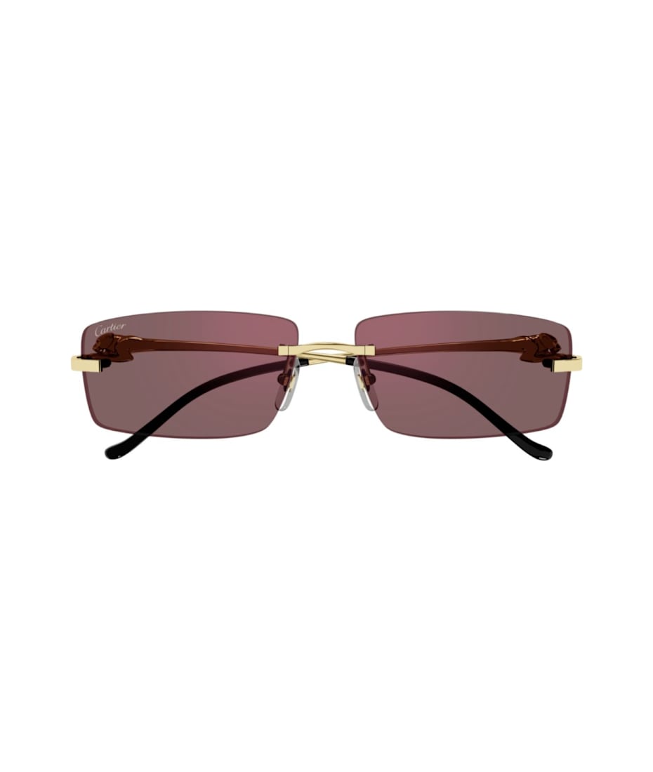 サングラス Cartier Cartier - CT0430S - 009 gold gold red Cartier Eyewear Ct0430s009 Gold Gold Red | italist
