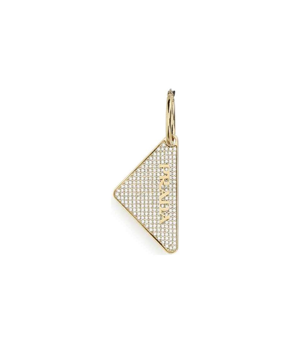 【PRADA】ゴールド 925シルバー シンボル 片耳用 Right ピアス Prada Gold 925 Silver Symbole Single Right Earring | italist