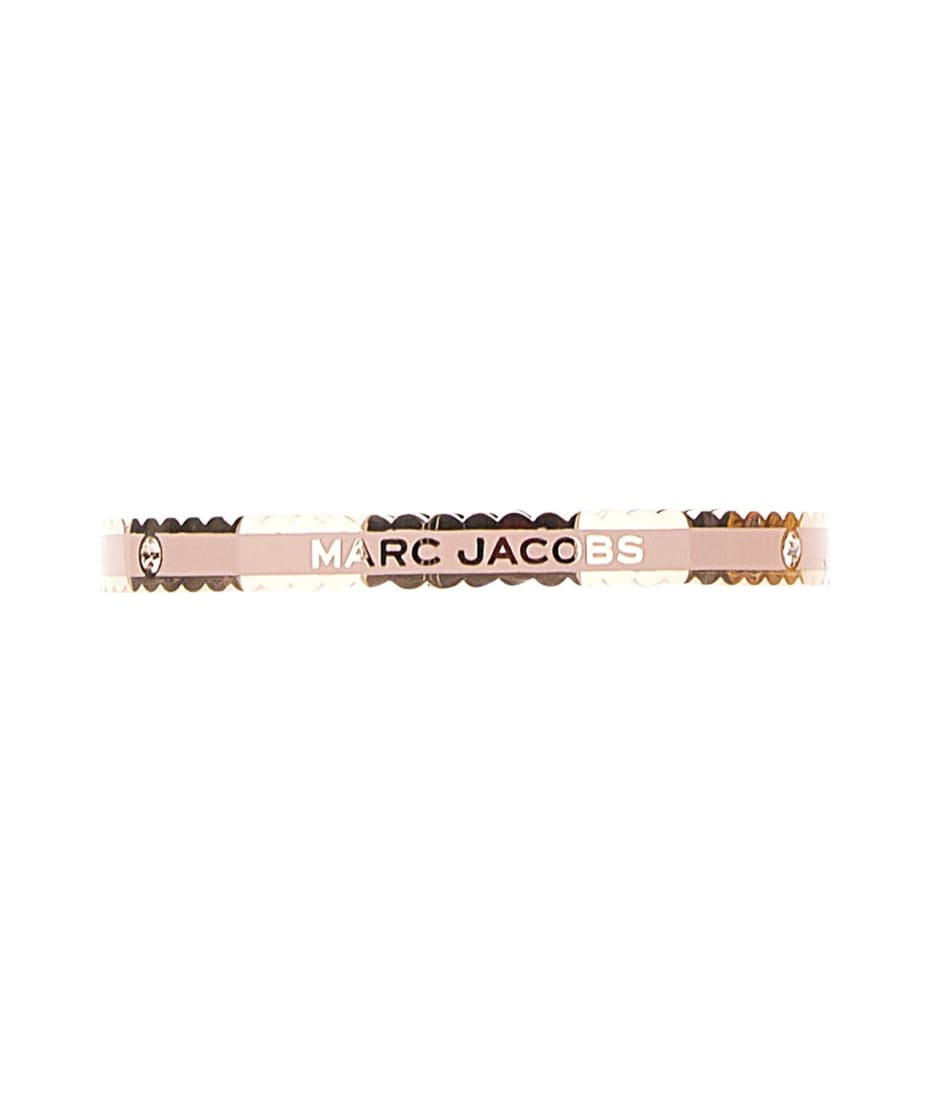 MARC JACOBS Logo Disc O Bangle Bracelet Gold Pink/Red | eBay