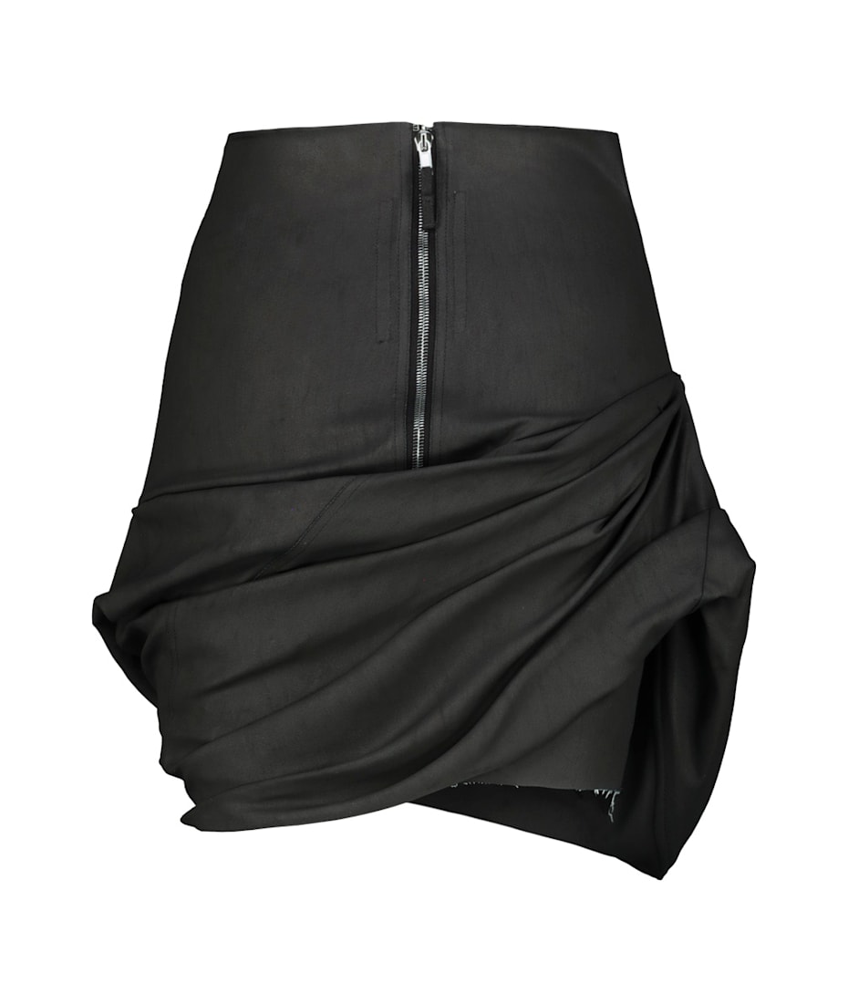 Rick Owens Draped Miniskirt In Denim | italist
