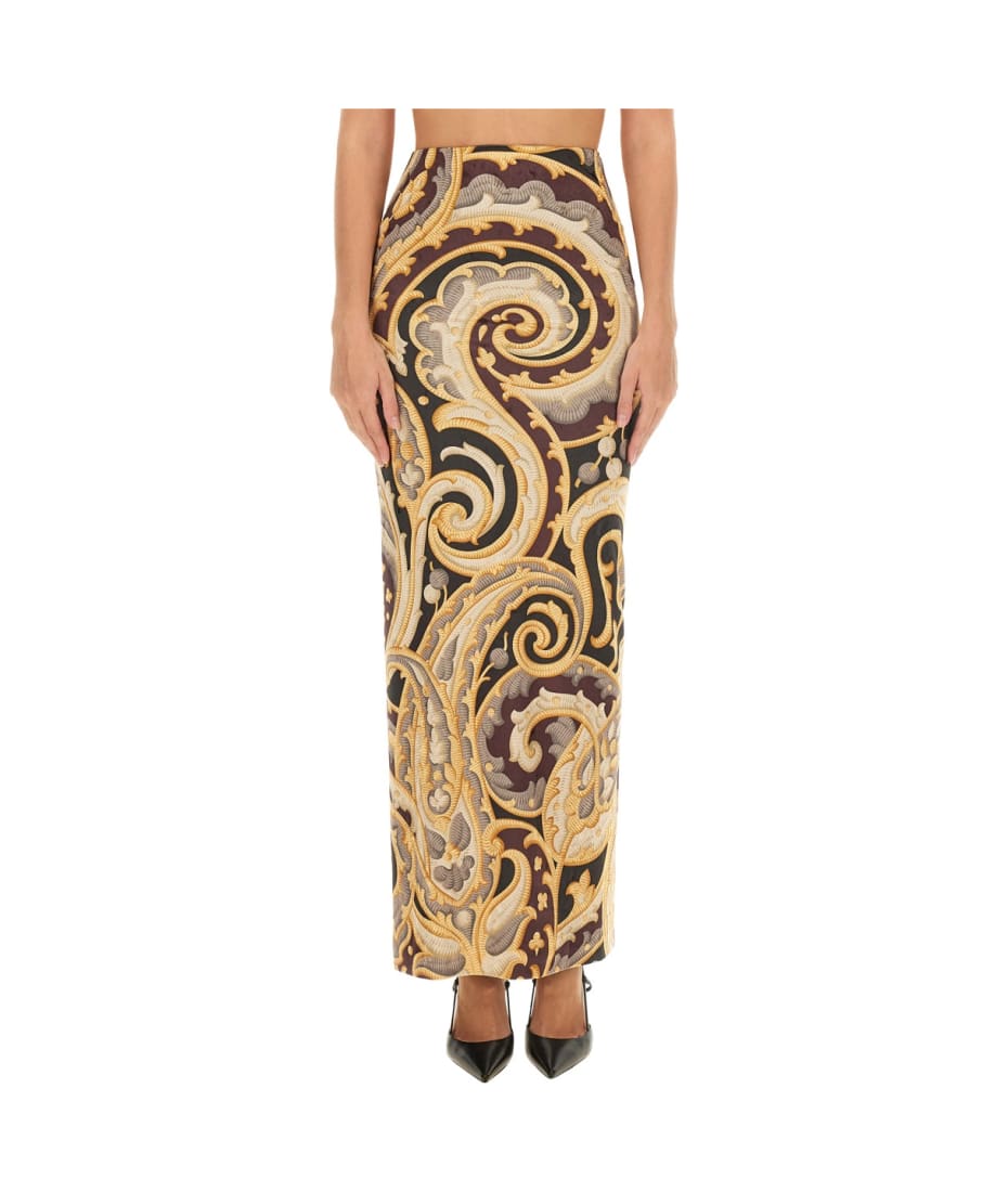 【送料&関税込】Etro Long Skirt ETRO floral-print Maxi Skirt | Blue | FARFETCH