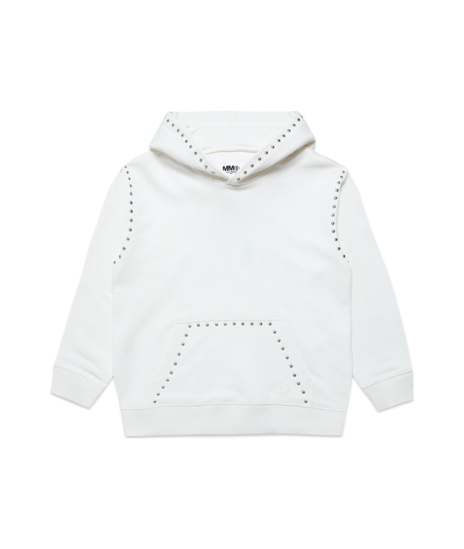 MM6 Maison Margiela Mm6s54u Sweat-shirt Maison Margiela Cotton Hooded  Sweatshirt With Studded Details