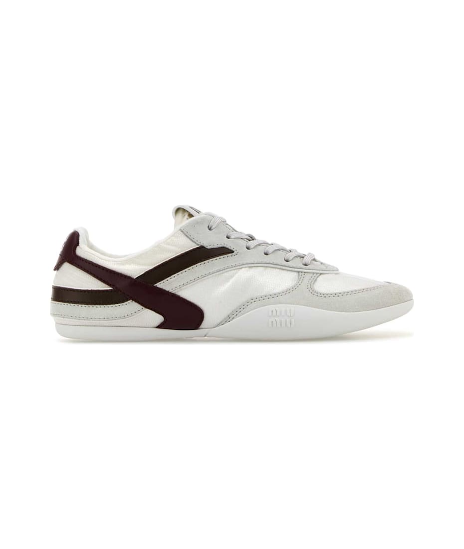 Miu Miu Two-tone Tech Fabric And Suede Gymnasium Sneakers