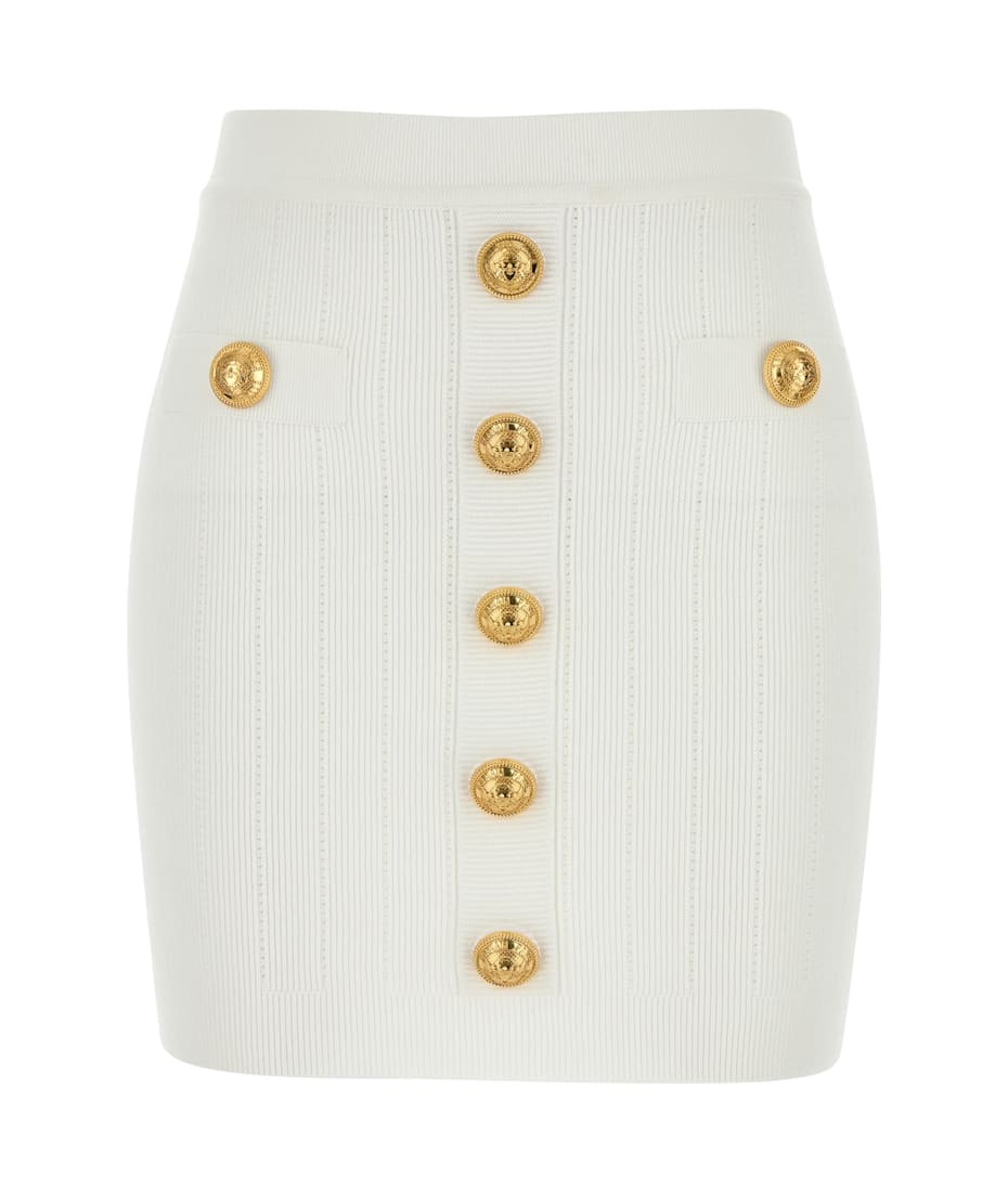 【送料&関税込】Balmain Mini Skirt In White Viscose Blend Balmain Mini Skirt In White Viscose Blend | italist, ALWAYS