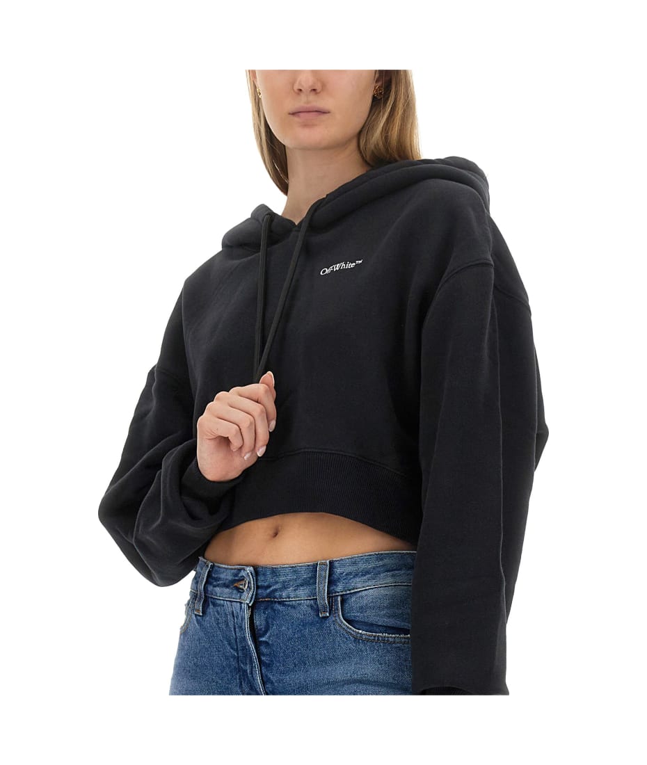 Cropped off best sale white hoodie