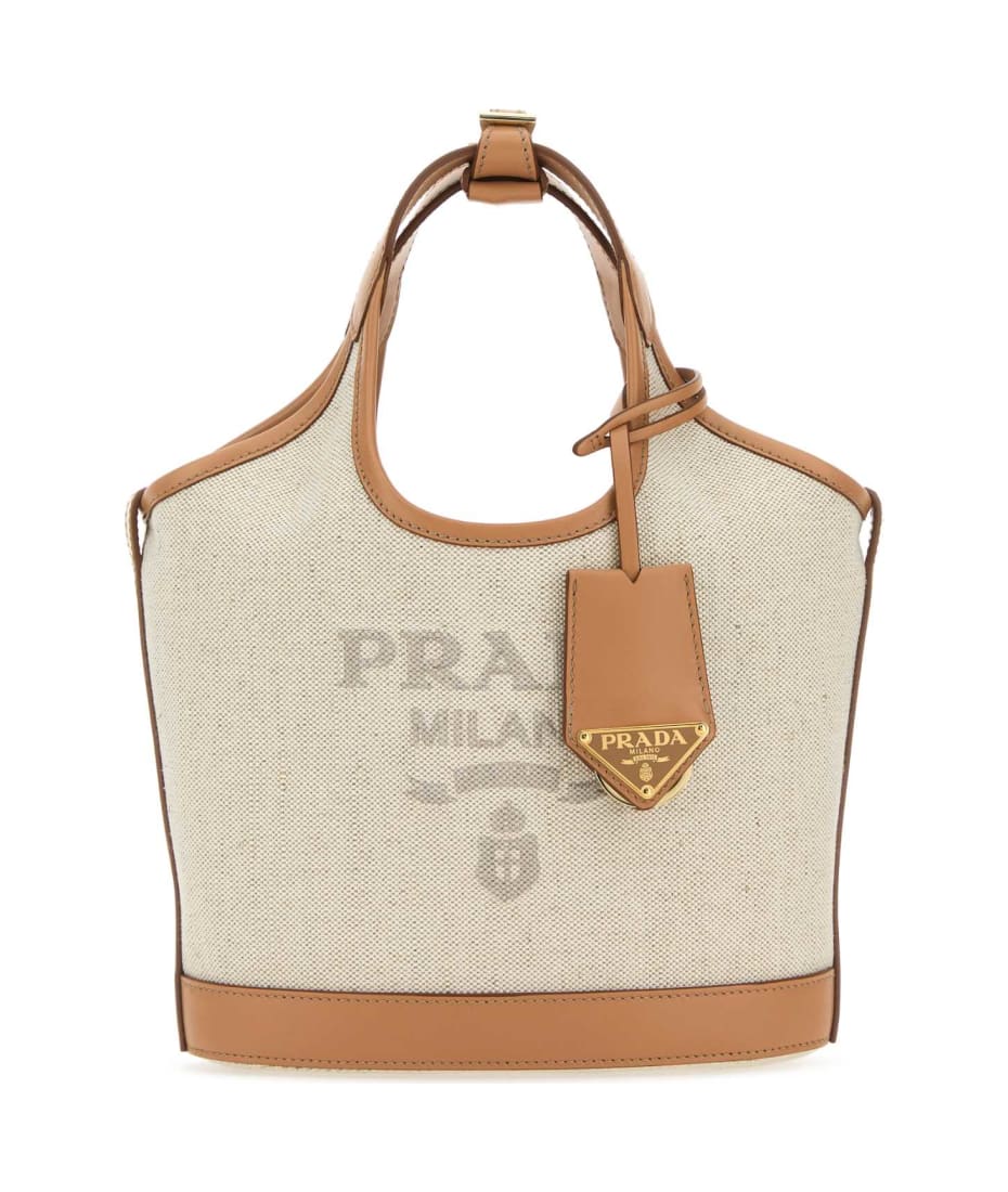 Prada Sand Canvas Handbag - NATURALE