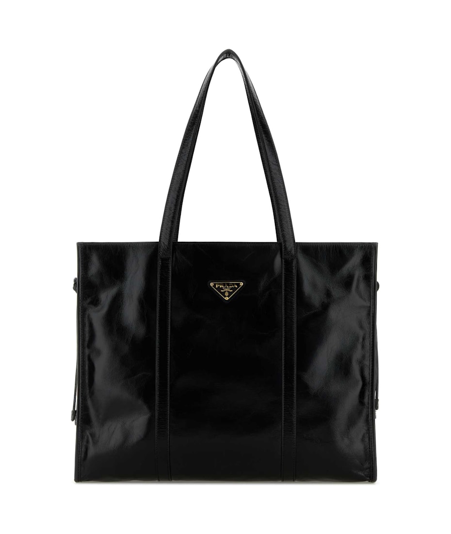 Prada Black Leather Shopping Bag | italist Prada Black Leather Shopping Bag | italist