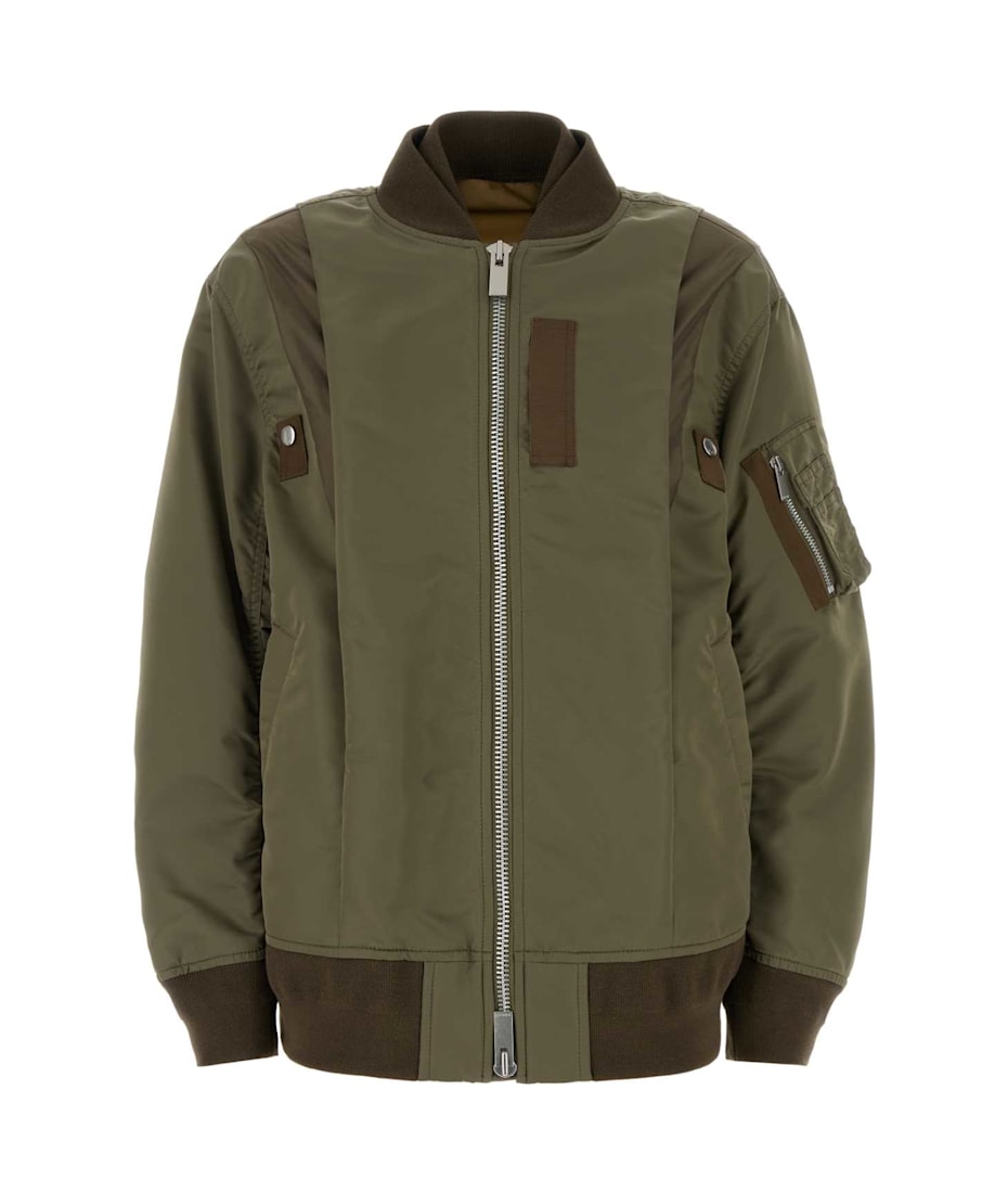 【送料&関税込】Sacai Army Green Nylon Bomber Jacket Sacai Army Green Nylon Bomber Jacket | italist
