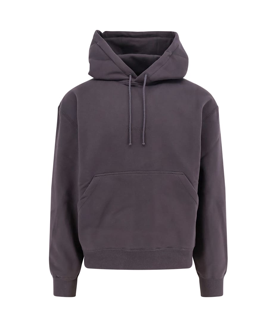 【関税&送料込】Saint Laurent Charcoal Cotton Sweatshirt Saint Laurent Charcoal Cotton Sweatshirt | italist