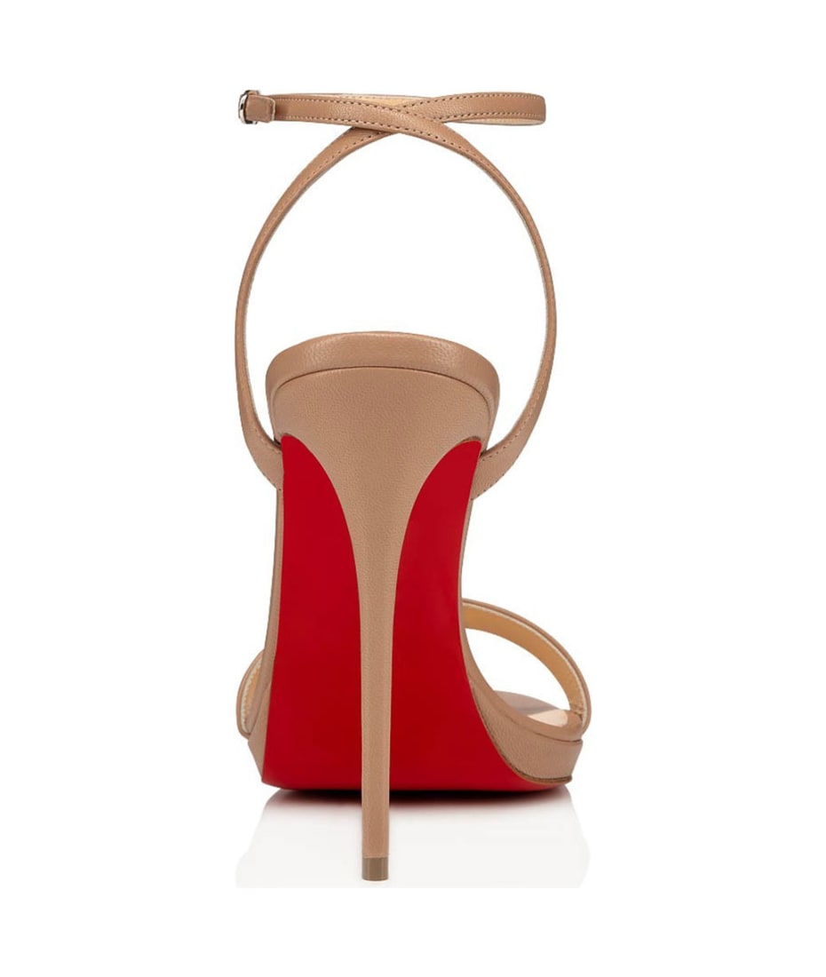 Christian Louboutin Queen Sandal In Nappa Leather - NUDE