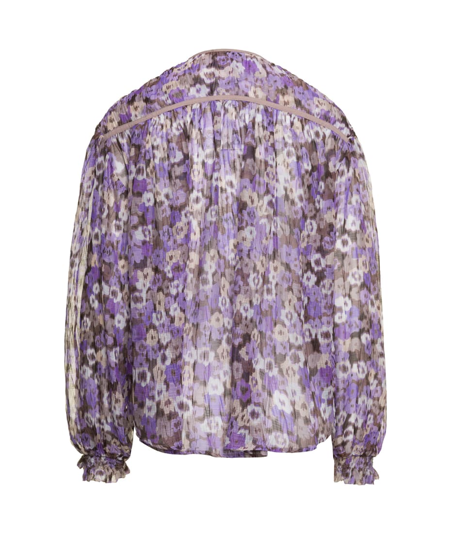 Sabina Musayev 'atara' Purple Blosue With All-over Floreal Print