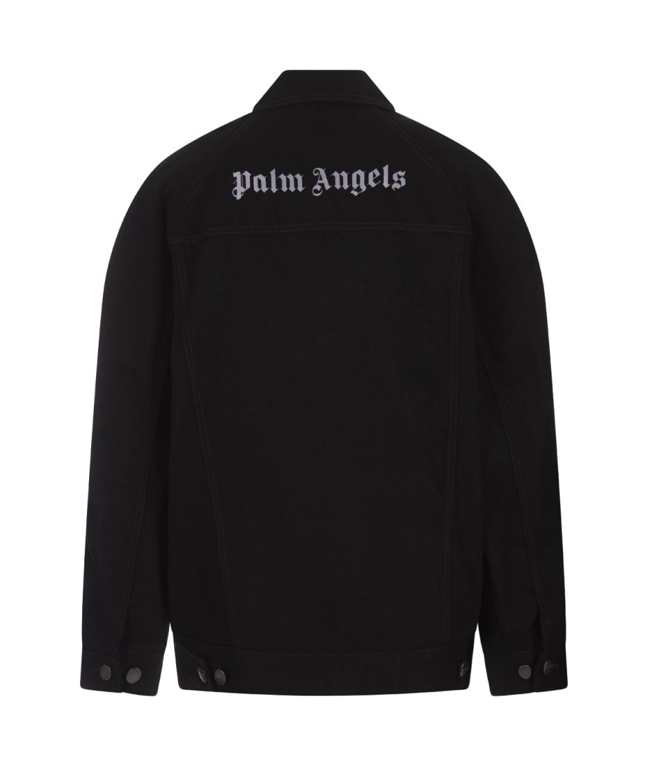 Palm angels black denim jacket hotsell