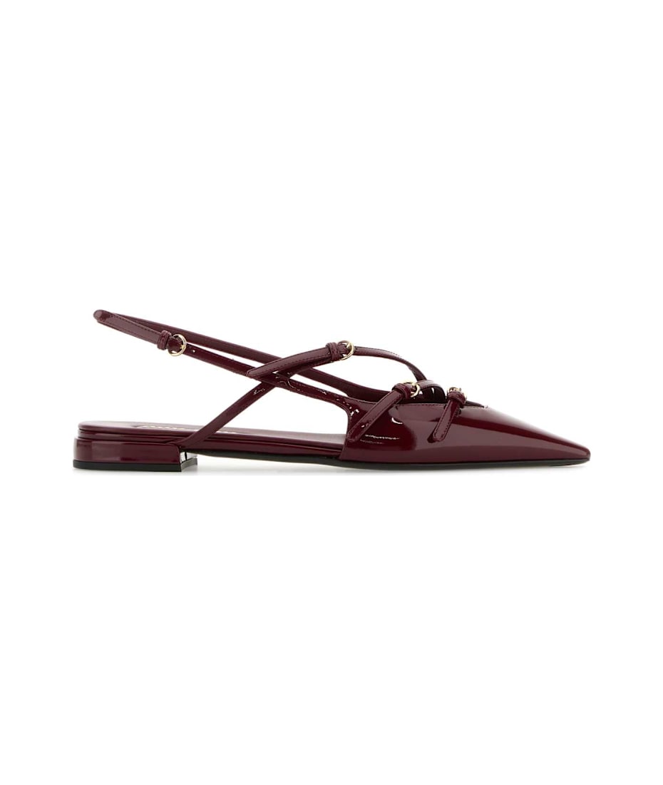 【関税&送料込】Miu Miu Burgundy Leather Ballerinas Miu Miu Burgundy Leather Ballerinas | italist