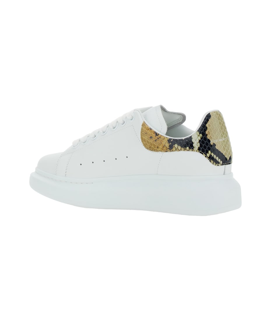 Alexander McQueen White Oversize Sneakers With Snake Print