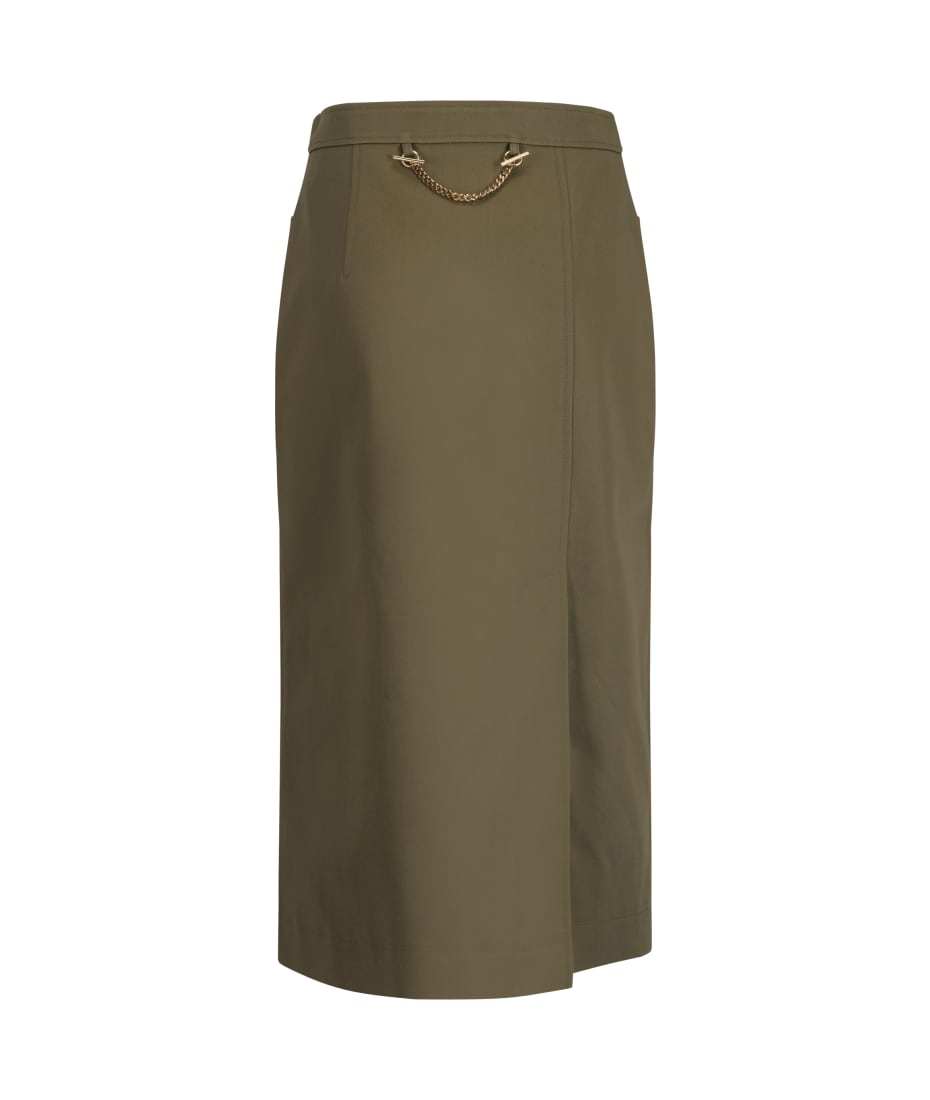 Olive green midi skirt best sale