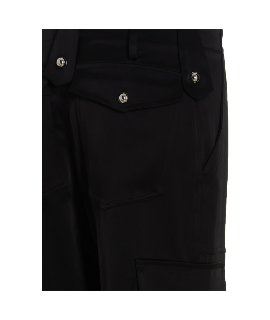 パンツ DAVID KOMA SS23 Satin cargo pants (RE23DK58TR BLACK) David Koma Satin cargo pants - Black - Women | RE23DK58TRBLACK