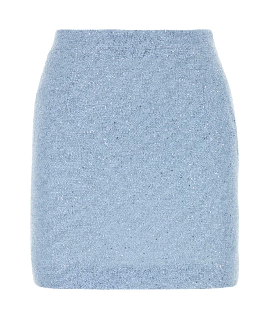 スカート ALESSANDRA RICH Light-Blue Tweed Mini Skirt Alessandra Rich Light-blue Tweed Mini Skirt | italist