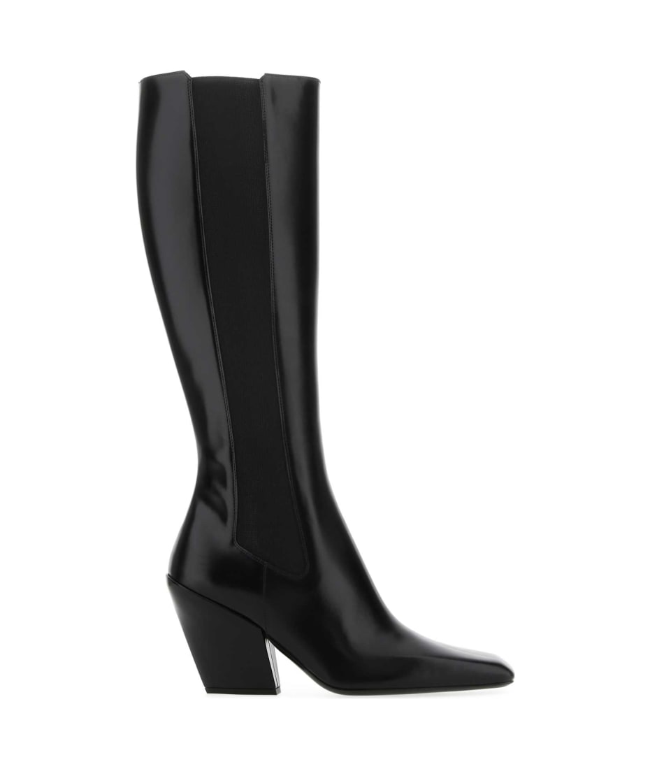 ショートブーツ・ブーティ PRADA FW25 Black leather boots (1T050OF045055 F0002) 1T186O_055_F0002_F_050_SLR.jpg