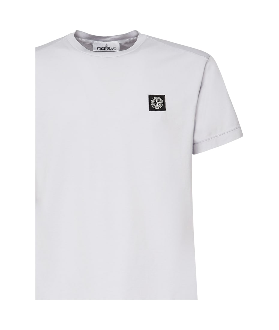 【関税込み】STONE  T-SHIRT WITH COMPASS LOGO PATCH Stone Island T-shirt With Compass Logo Patch | italist