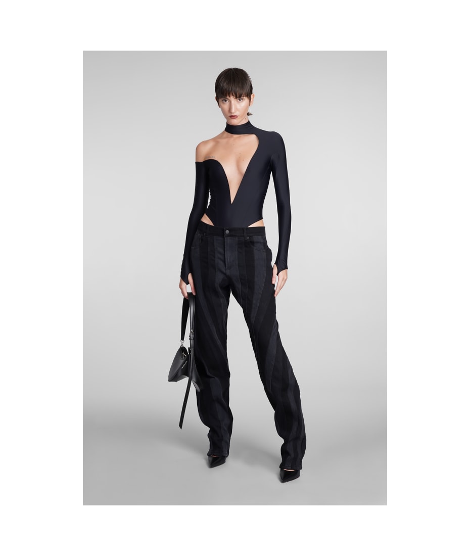 Mugler Jeans In Black Cotton | italist