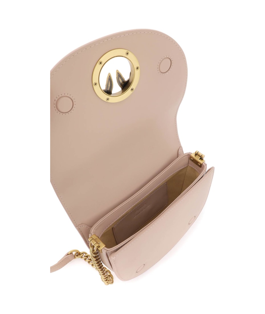 Pinko Mini Love Bag Click Round Leather Shoulder Bag