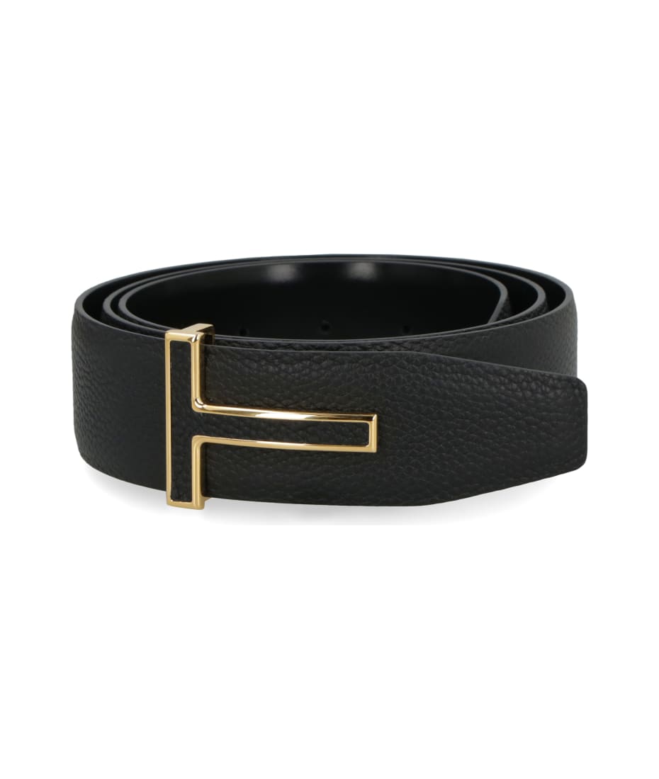 【関税＆送料込み】Tom Ford T Grainy Leather Belt TOM FORD T Buckle Grain Leather Belt | Neiman Marcus