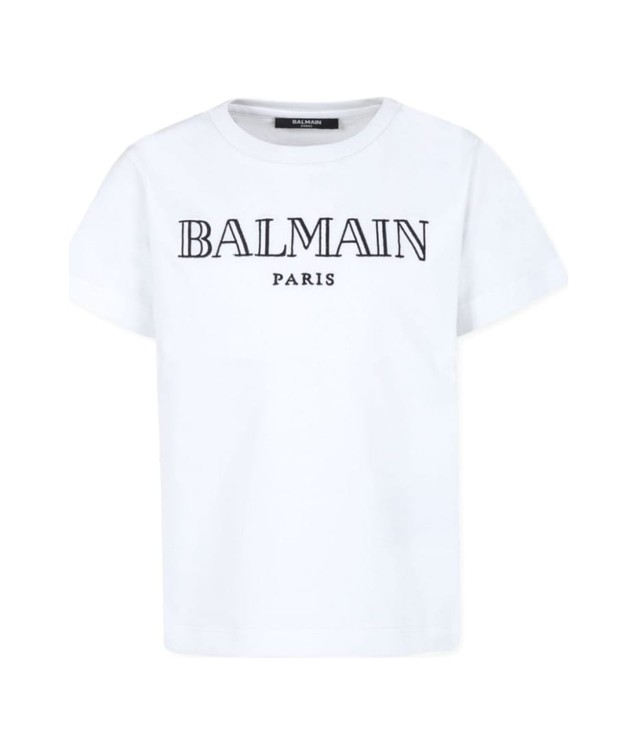 【関税＆送料込み】Balmain Trompe L'Oeil T-Shirt Short-sleeved T-shirt with Kiss print - Women | BALMAIN