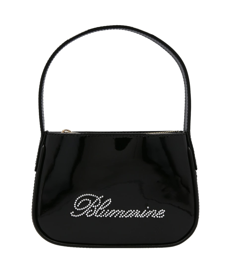 Blumarine Crystal Logo Handbag - Black  