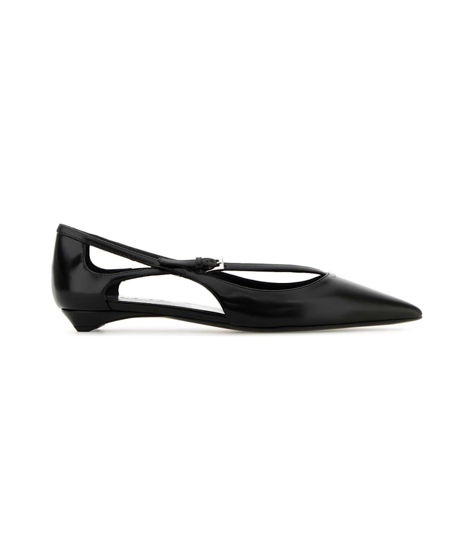 【関税&送料込】Prada Black Leather Ballerinas Prada Black Leather Ballerinas | italist