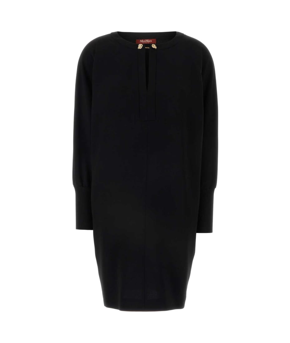 【送料&関税込】Max Mara Studio Black Cady Asti Dress Max Mara Studio Black Cady Asti Dress | italist