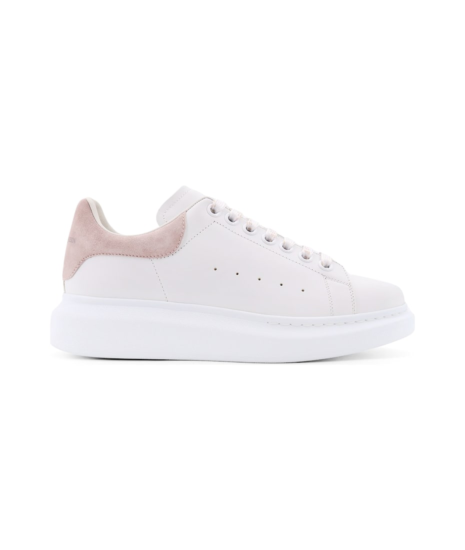 スニーカー MCQUEEN WHITE AND PINK LEATHER SNEAKERS Alexander McQueen White Leather Sneakers With Pink Suede