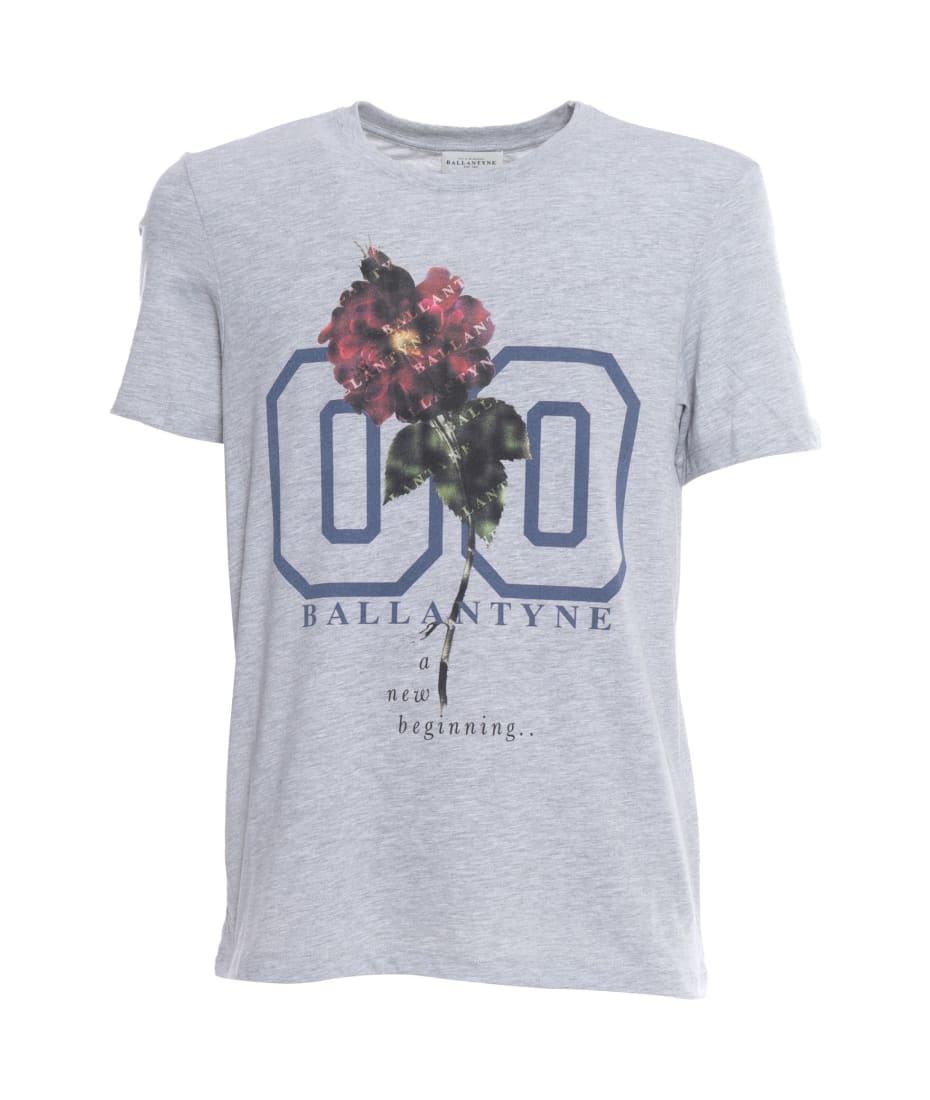 国内発送 BALLANTYNE Uネック半袖Tシャツ L Ballantyne Flower Varsity T-shirt | italist