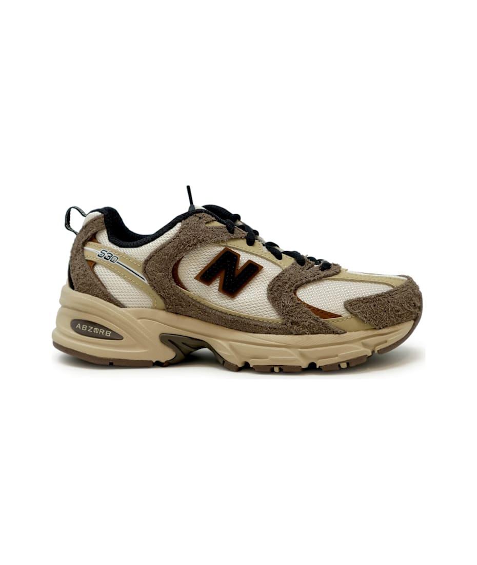 New Balance Brown Beige Textile Suede Sneaker italist ALWAYS LIKE A SALE