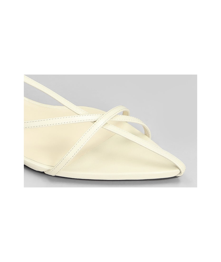 Jil Sander Ivory Leather Sandals | italist