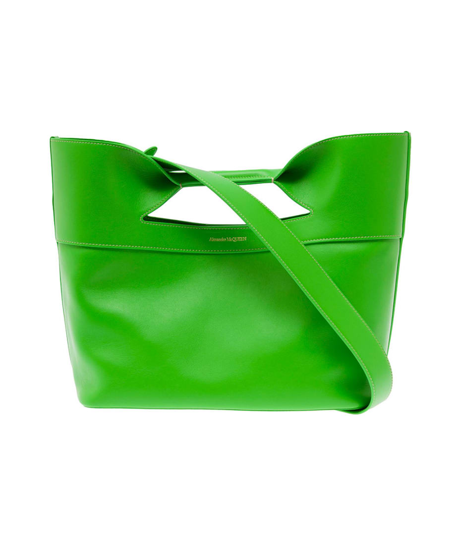 Womens Bags Crossbody bags and purses Alexander McQueen The Curve Small Green Leather Cross-body Bag 