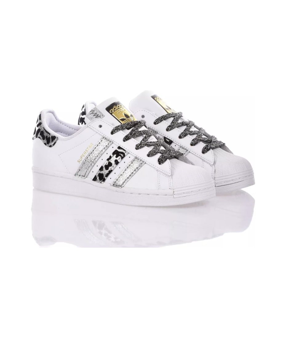 Adidas superstar shiny stripes best sale