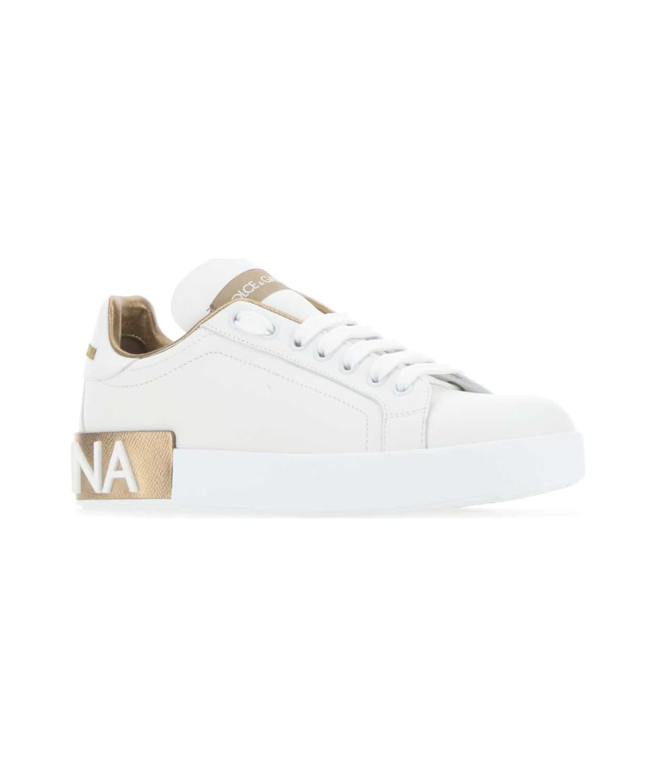 スニーカー Dolce & Gabbana White Nappa Leather Portofino Sneakers Dolce & Gabbana White Nappa Leather Portofino Sneakers