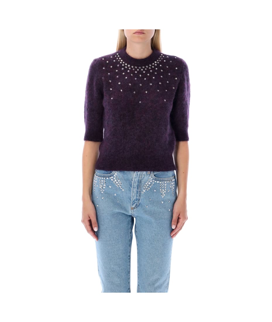 Alessandra Rich Crystals Embellishment Sweater italist ALWAYS