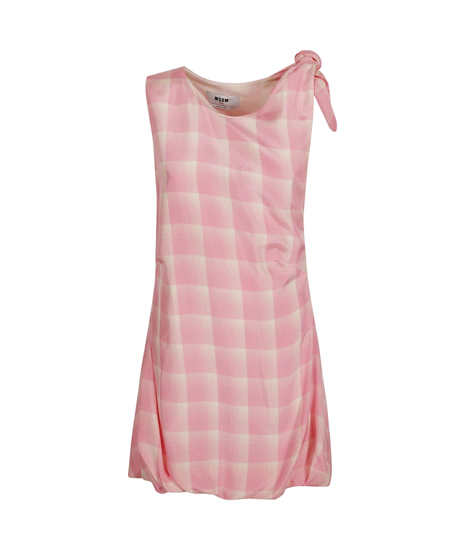 MSGM Checked Print Dress - Pink