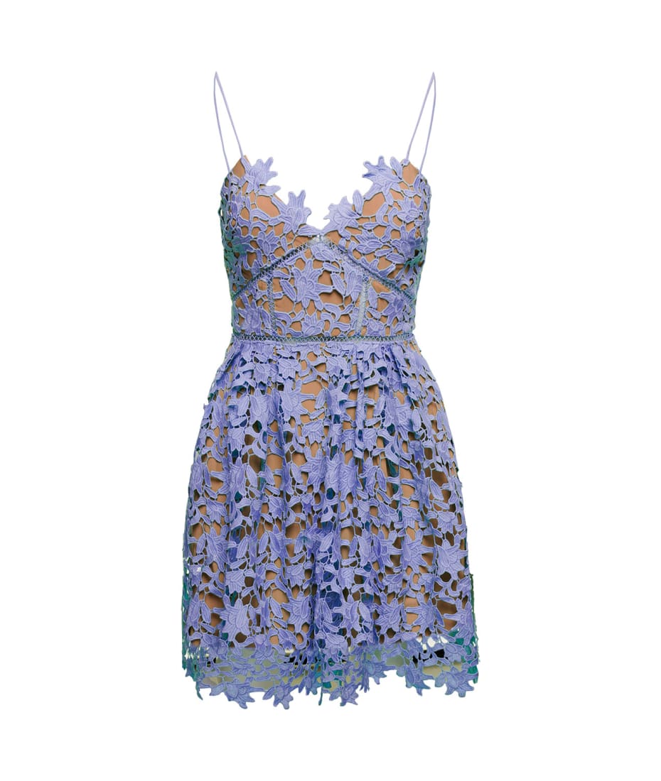 self-portrait Azaelea Lace Minidress In Lilac Technical Fabric Woman |  italist, ALWAYS LIKE A SALE