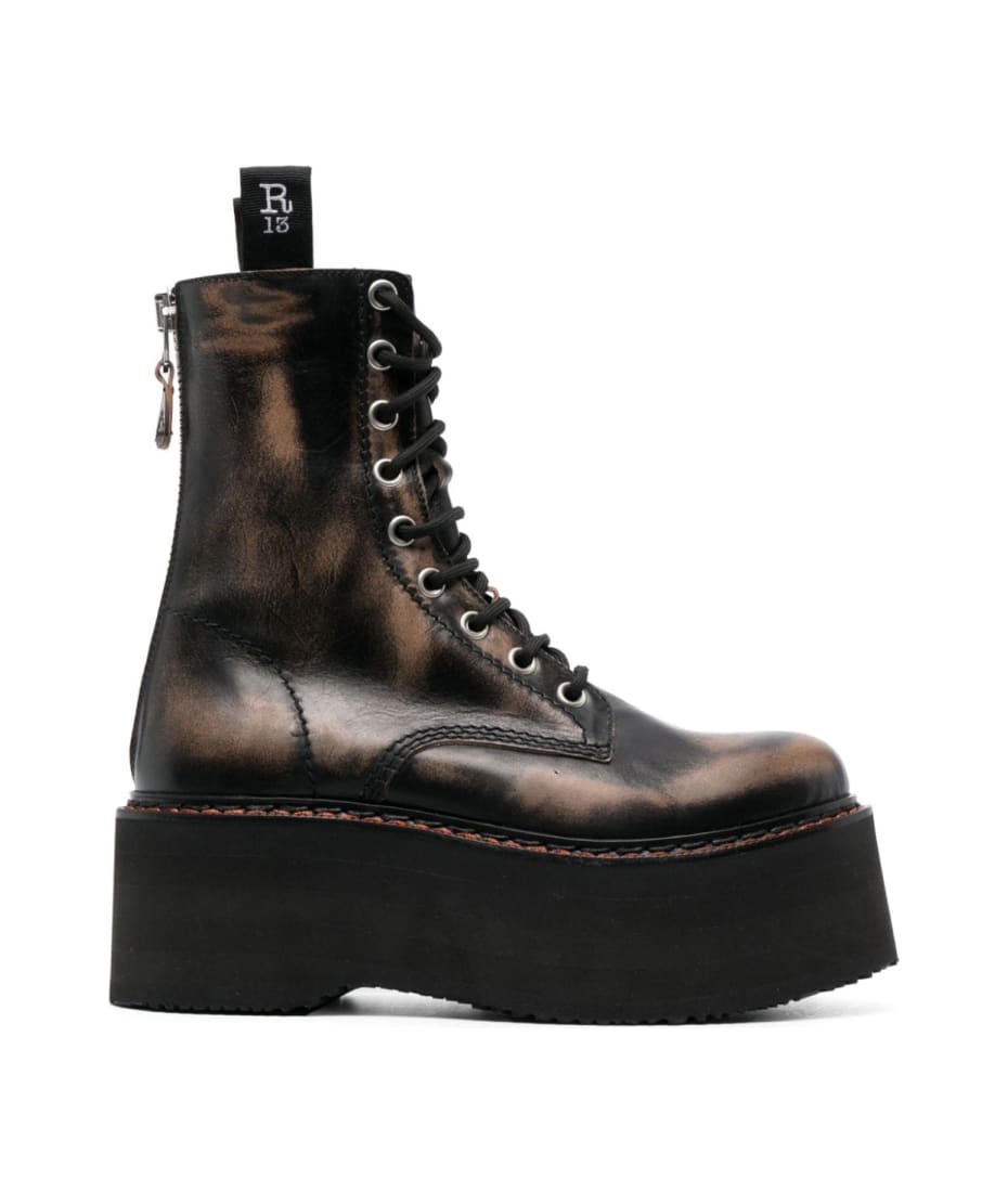 R13 Double Stack Lace Up Boots italist