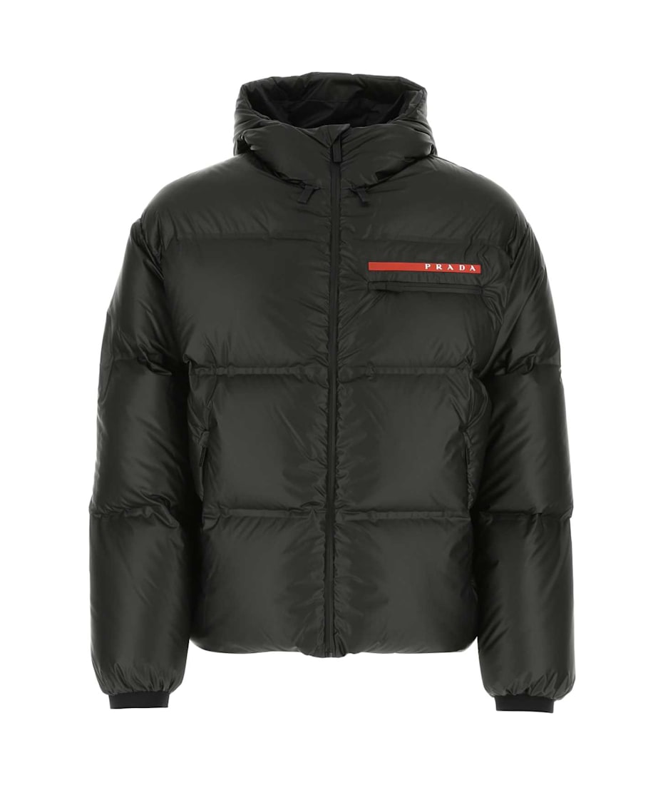 PRADA プラダ ロゴ ナイロン Down Jacket ダウン ジャケット ブラック Re-Nylon クロップド コンバーチブル ダウンジャケット