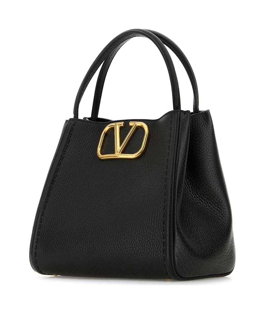 ハンドバッグ VALENTINO BLACK LEATHER VLOGO HANDBAG Valentino Garavani Black Leather Vlogo Handbag | italist
