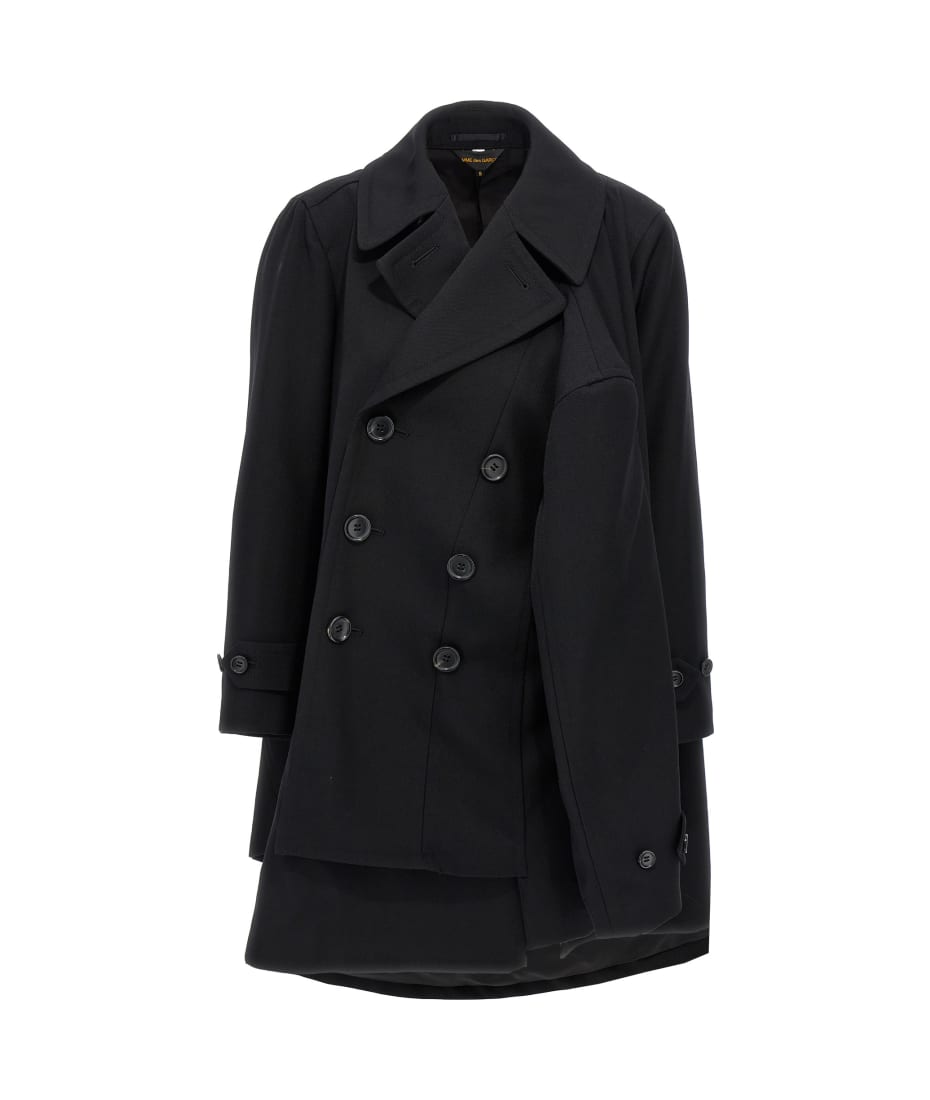 【送料&関税込】Comme des GarAons Double-breasted Coat 4 Sl Comme des Garçons Double-breasted Coat 4 Sleeves | italist