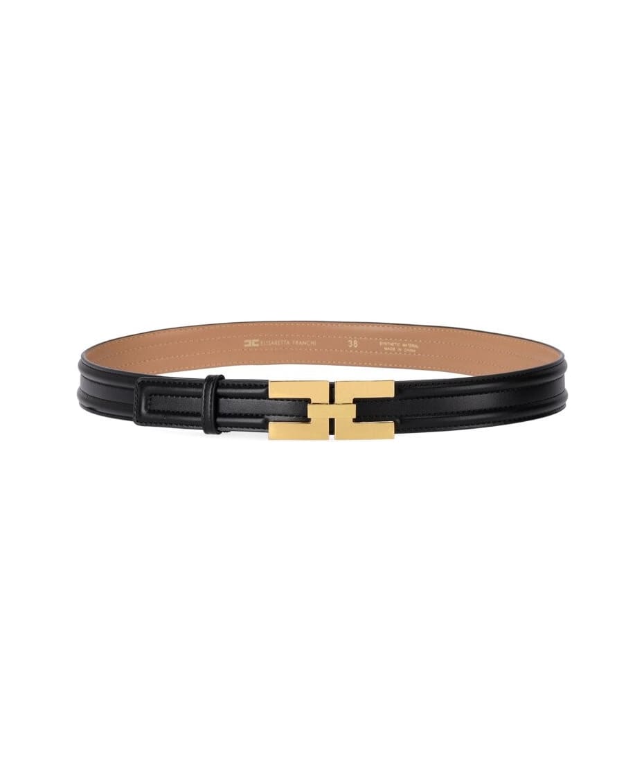 Logoed buckle eco leather belt